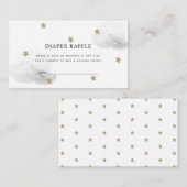 Star & Grey Cloud Baby shower Luier Raffle Ticket Informatiekaartje (Voorkant / Achterkant)