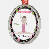 Star Gymnast Keepomwille Pink en Green Metalen Ornament (Links)
