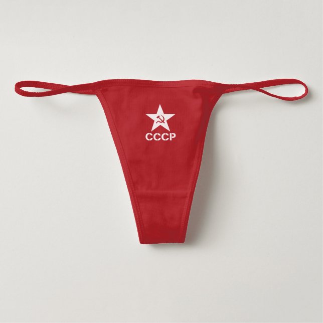 Star Hammer Sickle CCCP Women's Spandex Thong Slip (Voorkant)