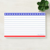 Star Header op Blauw Rood & Wit Gelijnd Post-it® Notes (Kantoor)