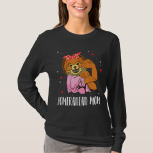 Star Heart Dog Girl Happy Moeder Day Pommeranian D T-shirt