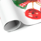 Star, Holly and Bells Ornament Wrapping Paper Cadeaupapier (Rol Hoek)
