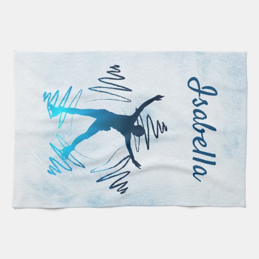 Star ice Skater Towel blade gradiënt blauw Theedoek (Horizontaal)