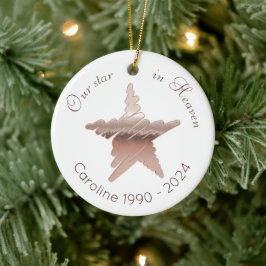 Star in Heaven Remembrance roos gouden ster wit Keramisch Ornament