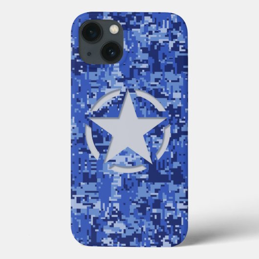 Star Label Decal Navy Blue Camo Case-Mate iPhone Case (Achterkant)