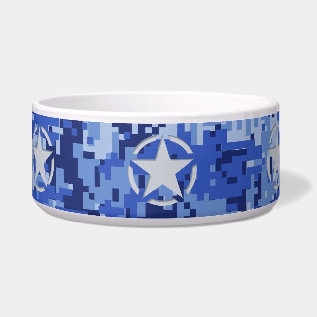 Star Label Decal Navy Blue Camo Voerbakje (Links)