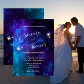 Star Licht Blauw Sky Bruiloft Kaart