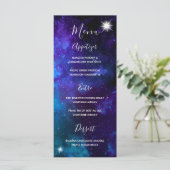 Star Licht Blauw Sky Bruiloft Menu (Staand voorkant)