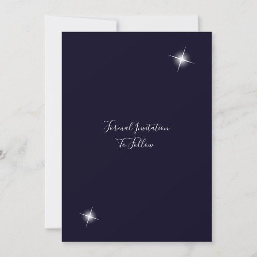 Star Licht Blauw Sky Bruiloft Save The Date (Achterkant)