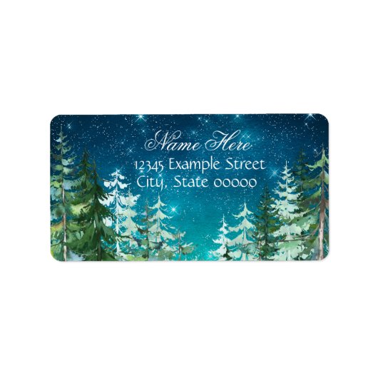 Star Light Night Forest retouradres Etiket (Voorkant)