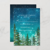 Star Light Night Forest Tree Wedding RSVP (Devant / Derrière)