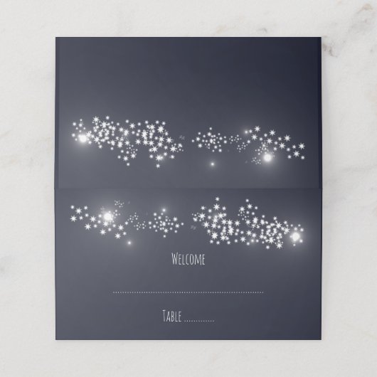 Star Light Reception Place Card (Buitenkant ongevouwen)