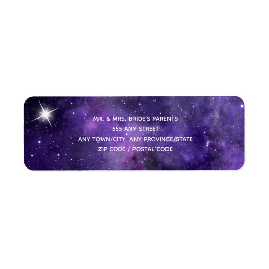 Star Light - Return Address Label - Paars (Voorkant)