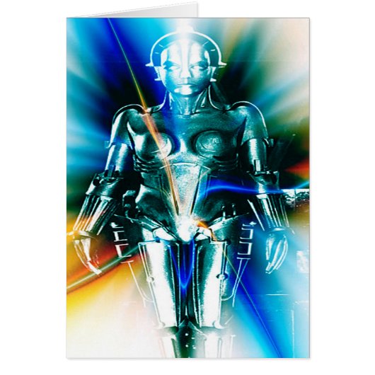 Star Light Robot Greeting Card (Devant)