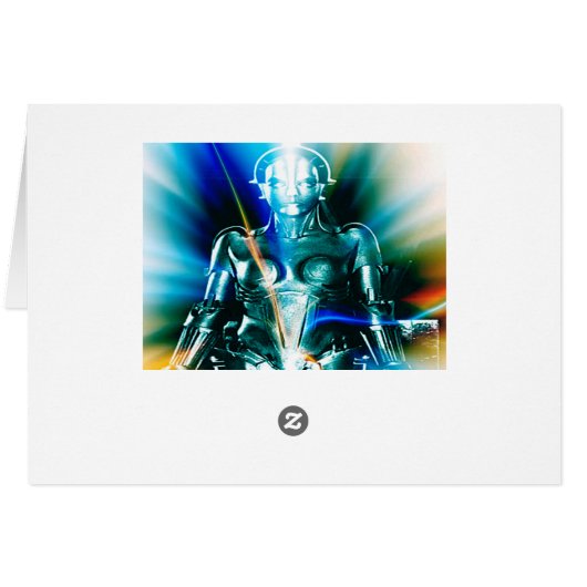 Star Light Robot Greeting Card (Achterkant Horizontaal)