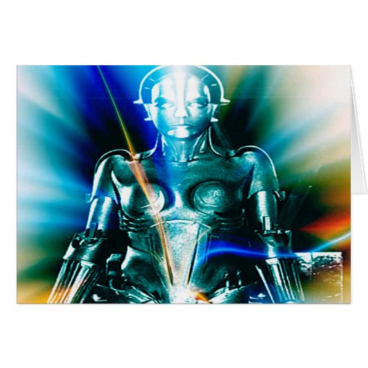 Star Light Robot Greeting Card (Voorkant Horizontaal)