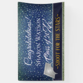 Star Light Sky Denim Blauw Afstudeerfeest Spandoek (Verticaal)