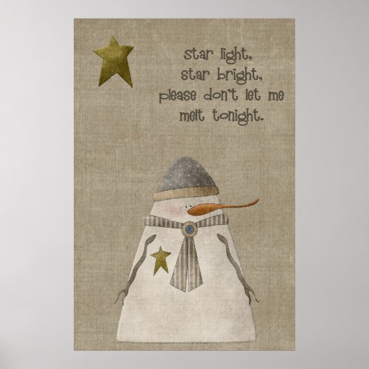 Star Light, Star Bright Snowman Poster (Voorkant)