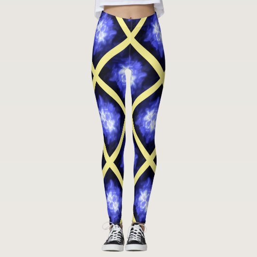 Star Light Star Bright Yellow Blue Leggings (Voorkant)