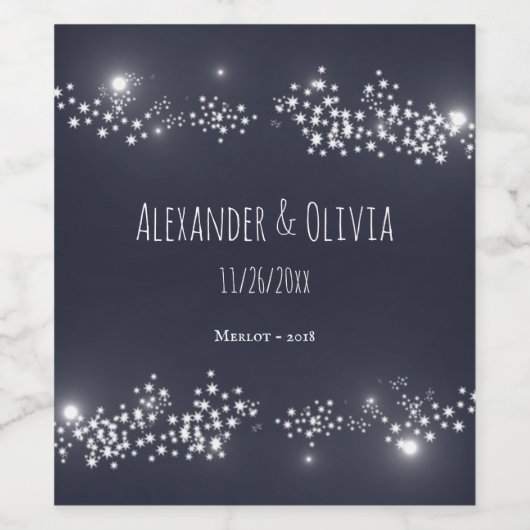 Star Light Weddenschap Wine Label Wijn Etiket (Enkel label)