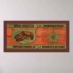 Star Lobster  Label Art Poster