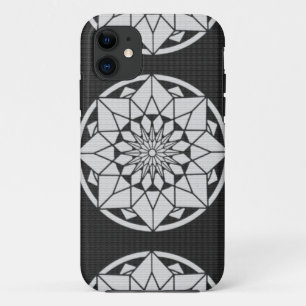 Star Mandala breit zwart & wit iPhone 11 Hoesje