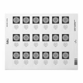 Star Mandala breit zwart & wit Etiket (Full Sheet)