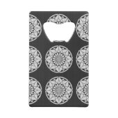 Star Mandala breit zwart & wit Kredietkaart Flessenopener (Achterkant)