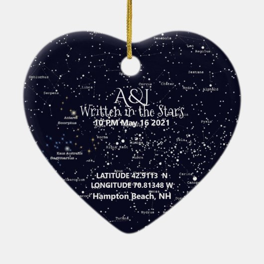 Star Map en Photo Ornament (Achterkant)