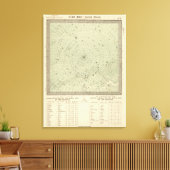 Star map - South polar region Canvas Afdruk (Insitu (Woonkamer))