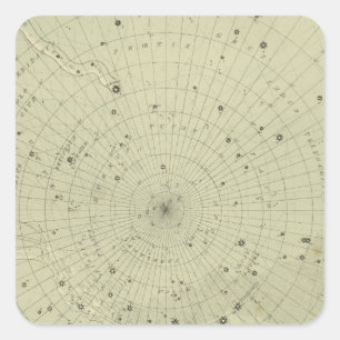 Star map - South polar region Vierkante Sticker