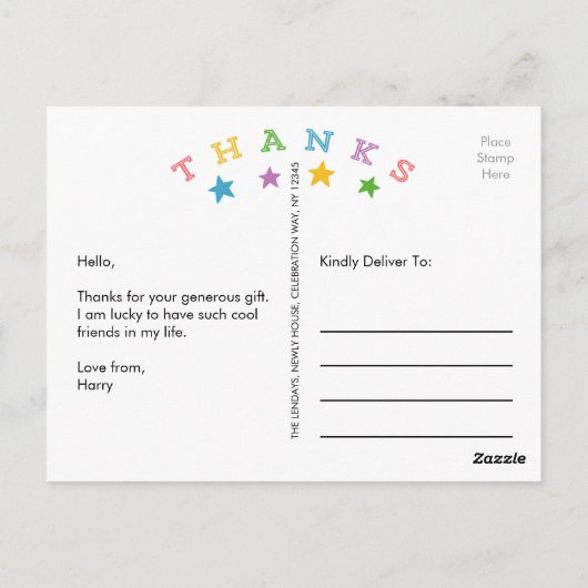 Star Merci | Photo Baby Merci Carte postale (Dos)