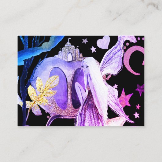 *~* Star Moon Fairy Tale Baby shower Diaper Raffle Informatiekaartje (Achterkant)