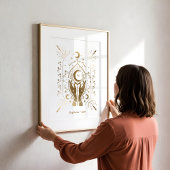 Star & Moon Fortune Teller Monogram & Birth Year Poster