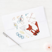 Star Mr. Forest Fox Woodland Bloemen Patroon Vierkante Sticker (Envelop)