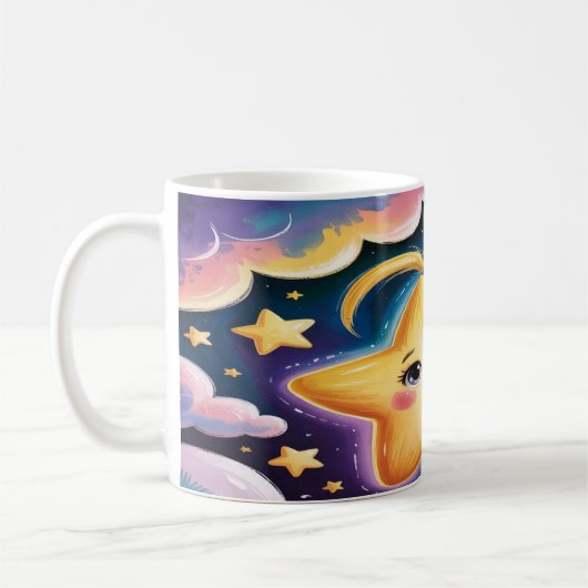 Star Mug Design – Minimalist Celestial Cup Art (Gauche)