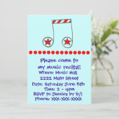 Star Musical Note Music Overweging Invite Kaart (Staand voorkant)