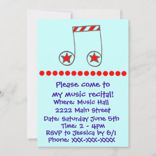 Star Musical Note Music Overweging Invite Kaart