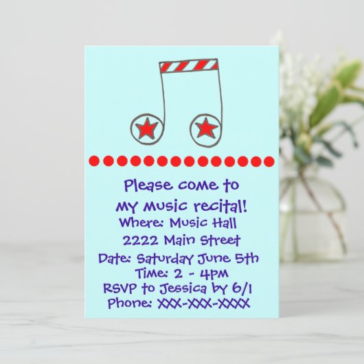 Star Musical Note Musique Considérant Invitation (Debout devant)