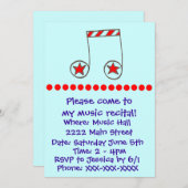 Star Musical Note Musique Considérant Invitation (Devant / Derrière)