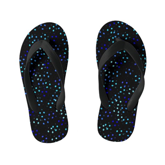 Star Neon Glow up Patroon in de zwarte galaxiale r Kinder Teenslippers (Voetbed)