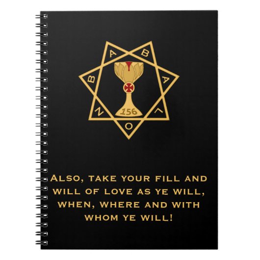Star of Babalon Gold Logo Spiral Bound Carnet (Devant)