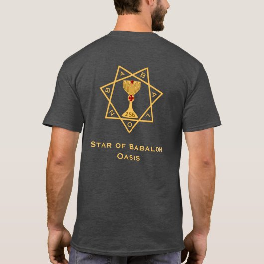 Star of Babalon Gold Logo Twice T-Shirt (Dos)