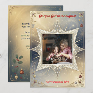 Star of Bethlehem Christian Photo Christmas Feestdagenkaart