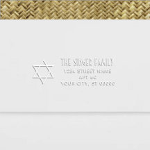 Star of David #4 Nom Adresse de retour Monogramme 