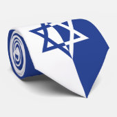 Star of David Bar Mitzvah blue, white Stropdas (Opgerold)