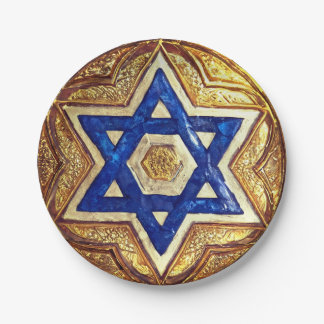 Star of David Borden, 7" rond papier Bord