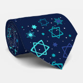 Star of David Cravate - Bleu foncé (Roulé)