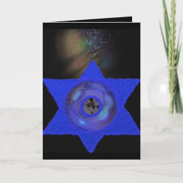 Star of David, een Joodse humor met een ruimtelase Kaart