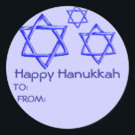 STAR OF DAVID HAPPY HANOUKKA STICKERS<br><div class="desc">STAR OF DAVID HAPPY HANOUKKA STICKERS</div>
